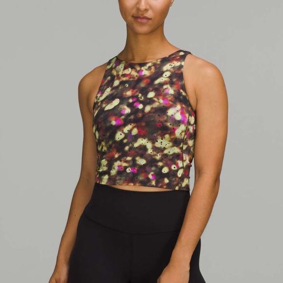 Lululemon Align High Neck Tank Top Sports Bra Longline W1DN1S Size 2 Green Multi - Picture 2 of 16